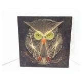 OWL- ARTWORK- NAIL AND THREAD- VERY NICE