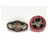 2- HARLEY DAVIDSON BELT BUCKLES