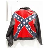 CONFEDERATE FLAG- VINTAGE EXTRA LARGE LEATHER