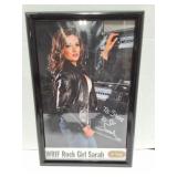 WRIF ROCK GIRL SARAH - SIGNED POSTER- FRAMED