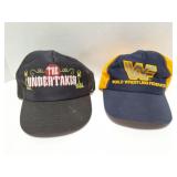 WWF- WWF AND THE UNDERTAKER- 2 VINTAGE HATS