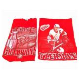 DETROIT RED WINGS- VINTAGE SHIRTS- 2 LARGE SHIRTS