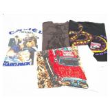 CAMEL AND 3 MARLBORO SHIRTS- VINTAGE- 4 SHIRTS