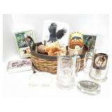 WOLF DECOR- HUGE BASKET OF DECOR ITEMS -