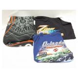 HARLEY DAVIDSON-VINTAGE- BLANKET AND 2 SHIRTS