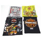 3 HARLEY DAVIDSON SHIRTS AND ONE MOTOR CITY