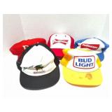 BUDWEISER AND BUD LIGHT- 5 VINTAGE HATS