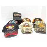 BIKER AND RIDER- VINTAGE HATS- 8 HATS TOTAL