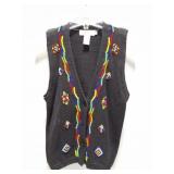 VINTAGE- HAND BEADED- MEDIUM VEST- LADIES