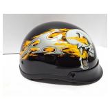 FLAMING SKULL BIKER HELMET- SIZE MEDIUM