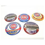 DETROIT PISTONS- BADGES- WOORLD CHAMPS AND MORE