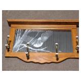 BLAD EAGKE- MIRROR WITH OAK HAT RACK- VERY NICE