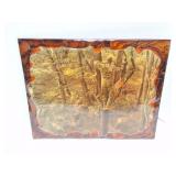 BOW HUNTER WITH DEER- ON WOOD