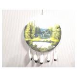 MULE DEER PAINTED  CANVAS- WITH FEATHERS