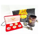 HARD ROCK CAFE COLLECTION-  CASINO CHIPS IN CASE-