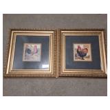 MATCHING CHICKEN WALL HANGINGS- NICE FRAMES
