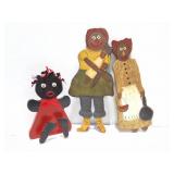 BLACK AMERICANA- 3 WOODEN PAINTED DECOR ITEMS