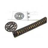 OLD OWARI SUKASHI TSUBI AND SAMAURI SWORD HILT-