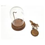 VINTAGE LOCKET AND CHAIN WITH GLOBE DISPLAY
