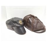 VINTAGE LLEATHER HATS- 2 HATS