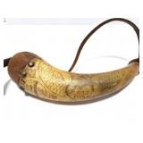 ORIGINAL HAND ETCHED POWDER HORN- 1779