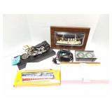 BMW MOTORCYCLE- SHIP IN GLASS ON WOOD PLAQUE-