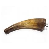 ORIGINAL POWDER HORN- JAMES BRADLEY- HAND ETCHED-