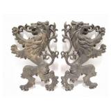 BURWOOD PROD. CO. - USA- PAIR OF FIGHTING LIONS-