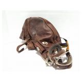 VINTAGE - AVIATOR PILOT LEATHER HAT AND GOGGLES-
