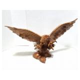 HAND CARVED WOODEN BALD EAGLE- VERY NICE