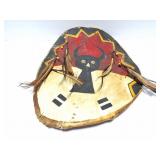 ORIGINAL SHIELD- HAND PAINTED ANIMAL SKIN-WITH