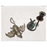 RAT WITH WINGS HOOD ORNAMENT AND MOUSE CANDLE