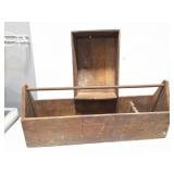VINTAGE WOODEN TOOL BOX AND CRATE