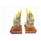 REPLICA- WHALE TOOTH BOOK ENDS