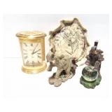 BULOVA USA OLYMPIC RINGS CLOCK AND TWO ELEPHANT