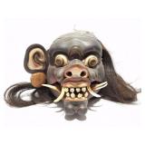 ASIAN MASK- LEATHER- REAL HAIR- MOVING JAW-