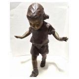 LARGE BRONZE GIRL- CHILD FIGURE- VERY HEAVY