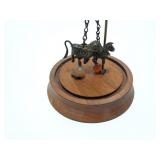 2 ANTIQUE HORSE ORNAMENTS IN GLASS GLOBE