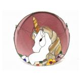 UNICORN HANGING STAINED GLASS- VINTAGE- SLIGHT