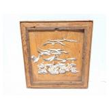 HANDCARVED AND PAINTED WOODEN FRAMED- BIRD ART-
