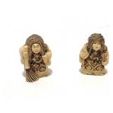 HANDCARVED BONE- PENDANTS- ASIAN- VERY NICE-