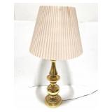 BRASS ELECTRIC LAMP WITH SHADE