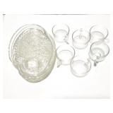 SET OF SIX VINTAGE PLATES AND GLASSSS