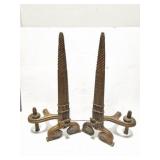 VINTAGE SOLID BRASS- FIREPLACE STANDS- VERY HEAVY