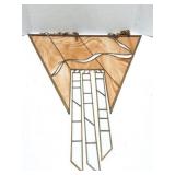 VINTAGE STAINED GLASS HANGING ART