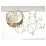 VINTAGE APPLE PLATES WITH CUPS- 8 PLATES