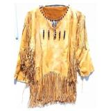 NATIVE AMERICAN - SOFT LEATHER  BEADED TOP