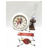 KITCHEN WALL CLOCK- LADY BUG METAL WELCOME SIGN
