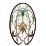VINTAGE STAINED GLASS OVAL