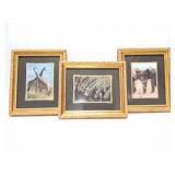 3 MATCHING AFRICAN WILDLIFE PHOTOS- FRAMED AND
